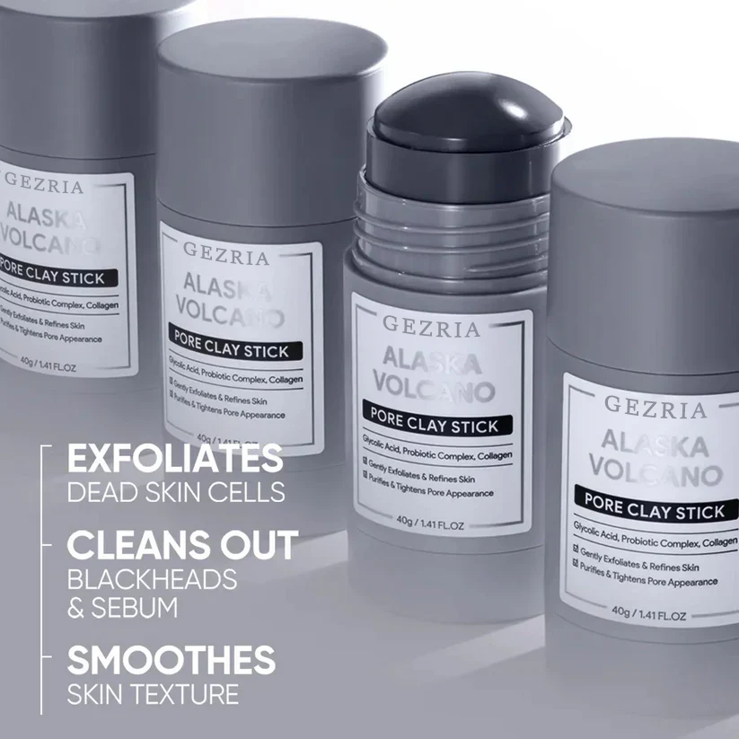 🔥 Last day! 60% GEZRIA Alaska Volcano Pore Clay Stick Cleansing Blackhead Remover Face Mask Stick