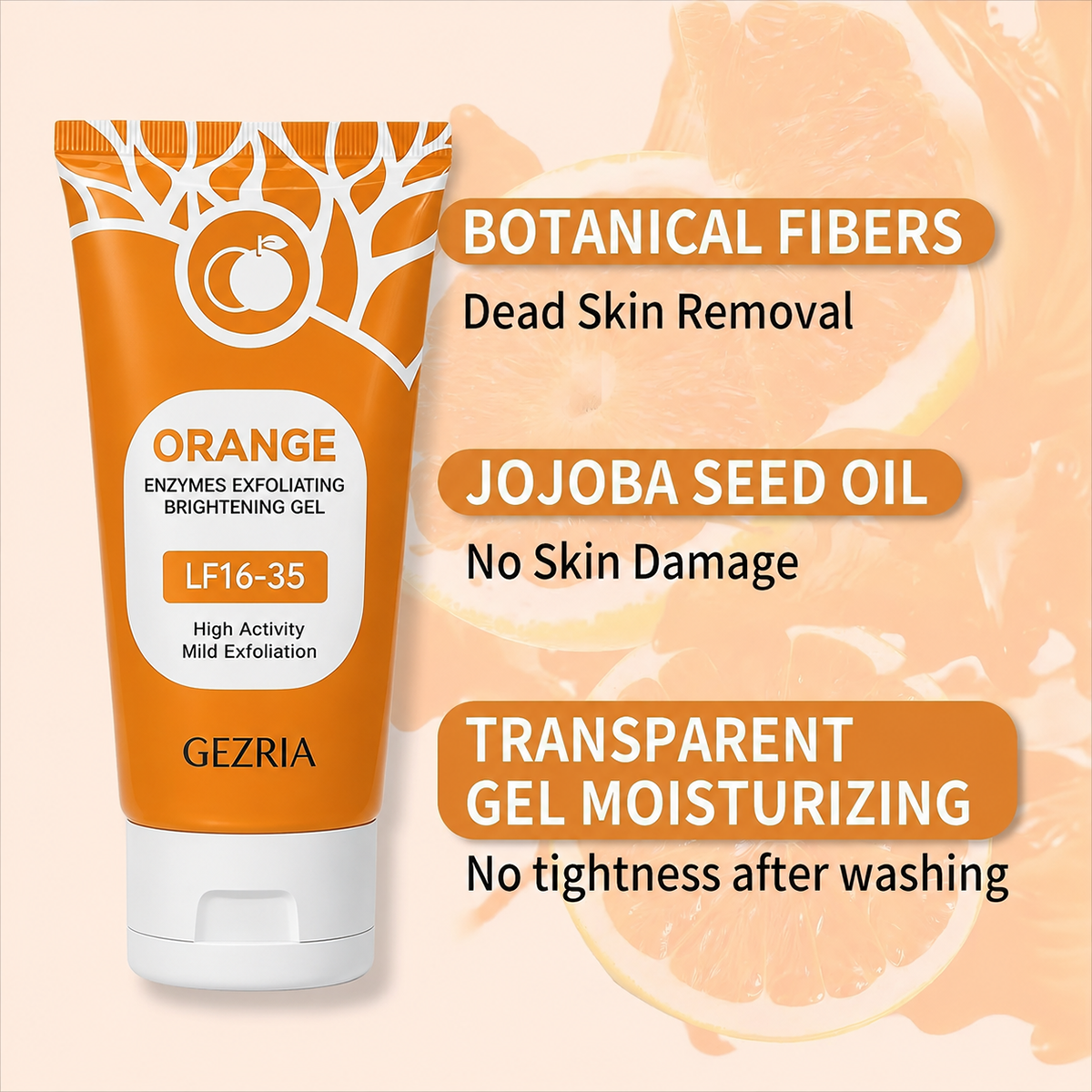 Orange Enzyme Exfoliating Gel Face & Body Deep Cleanse