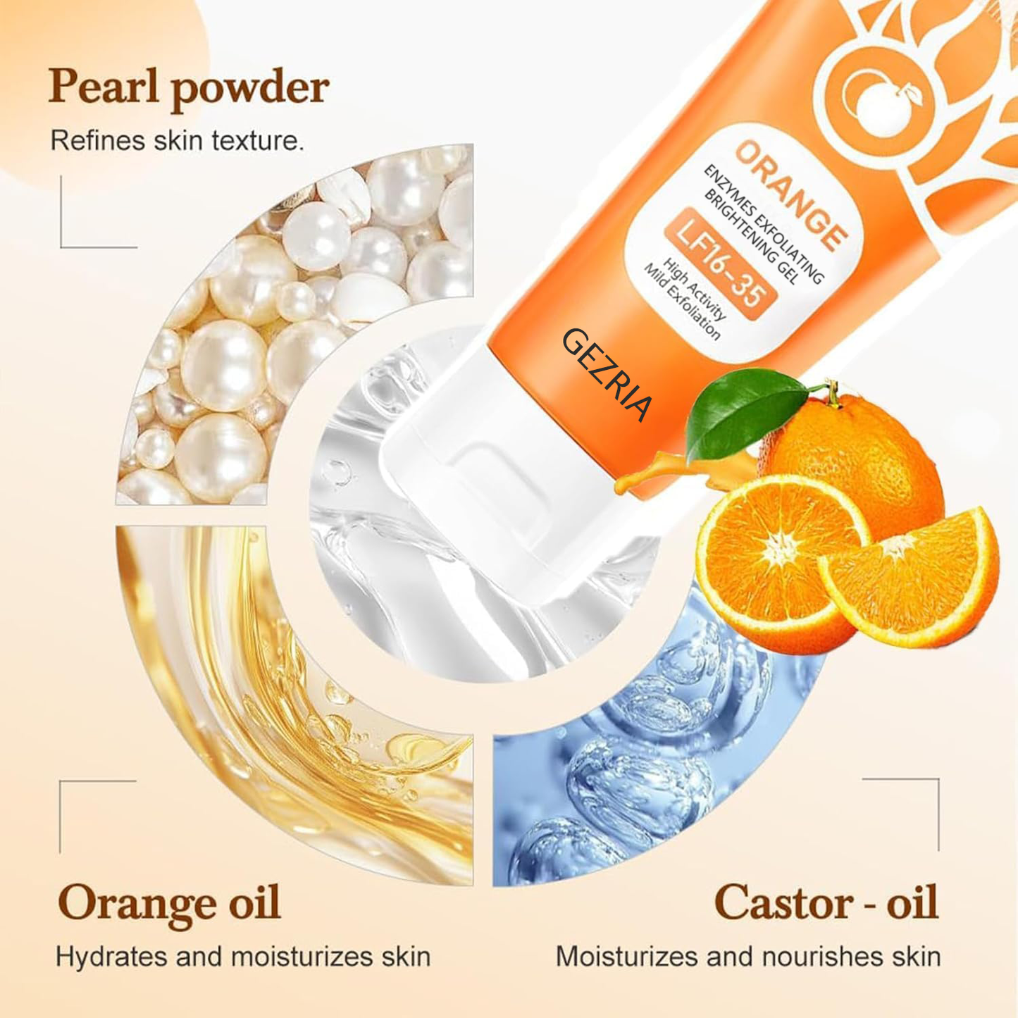 Orange Enzyme Exfoliating Gel Face & Body Deep Cleanse
