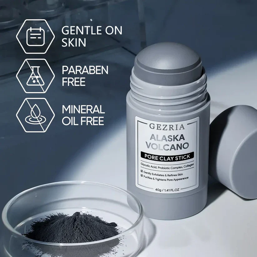 🔥 Last day! 60% GEZRIA Alaska Volcano Pore Clay Stick Cleansing Blackhead Remover Face Mask Stick