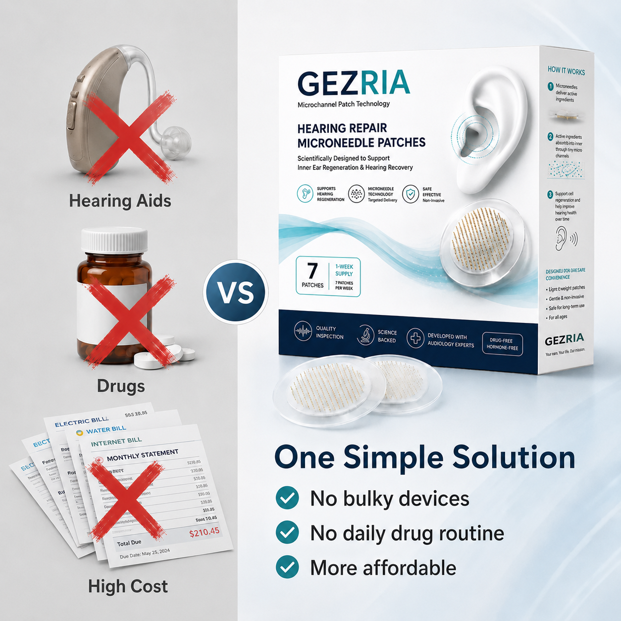 HEARING SUPPORT MICRONEEDLE PATCHES
