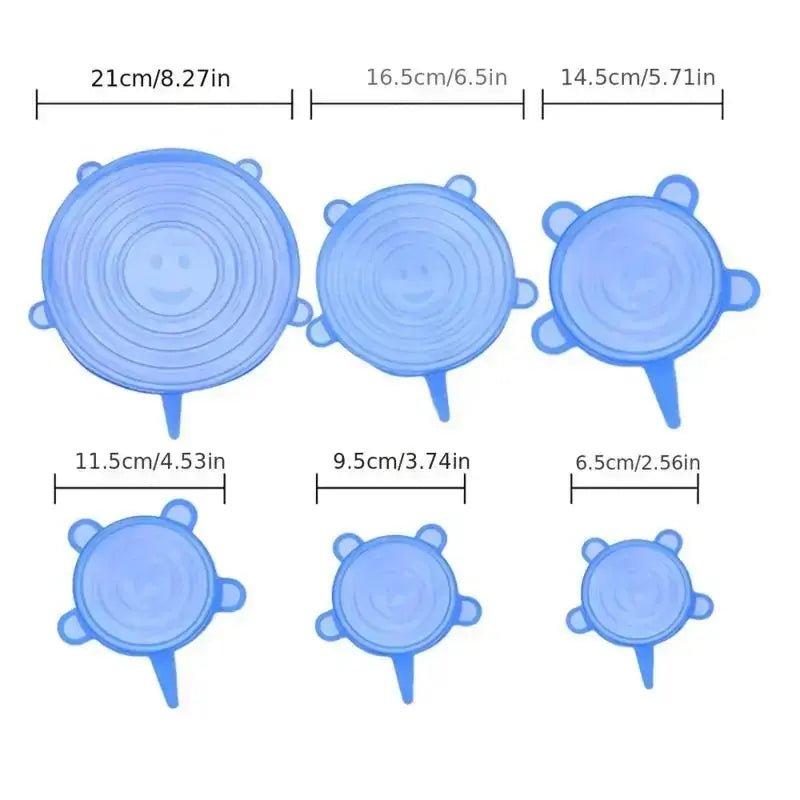 🍲🔥 Reusable Stretchable Silicone Bowl Lid, 6pcs Stretch Leak Proof Lids for, Round Bowl Cover, Food Cover, Kitchen Gadgets, Meal Prep Containers Lid
