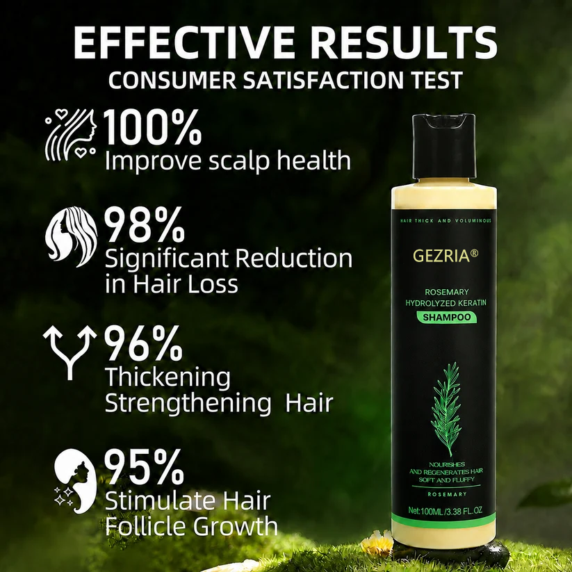 🏆🌿LAST DAY 50% OFF——GEZRIA® Official -Size Rosemary Keratin Scalp Shampoo| Full-size scalp care for thicker-looking, stronger-feeling hair