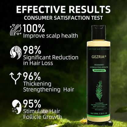 🏆🌿LAST DAY 50% OFF——GEZRIA® Official -Size Rosemary Keratin Scalp Shampoo| Full-size scalp care for thicker-looking, stronger-feeling hair