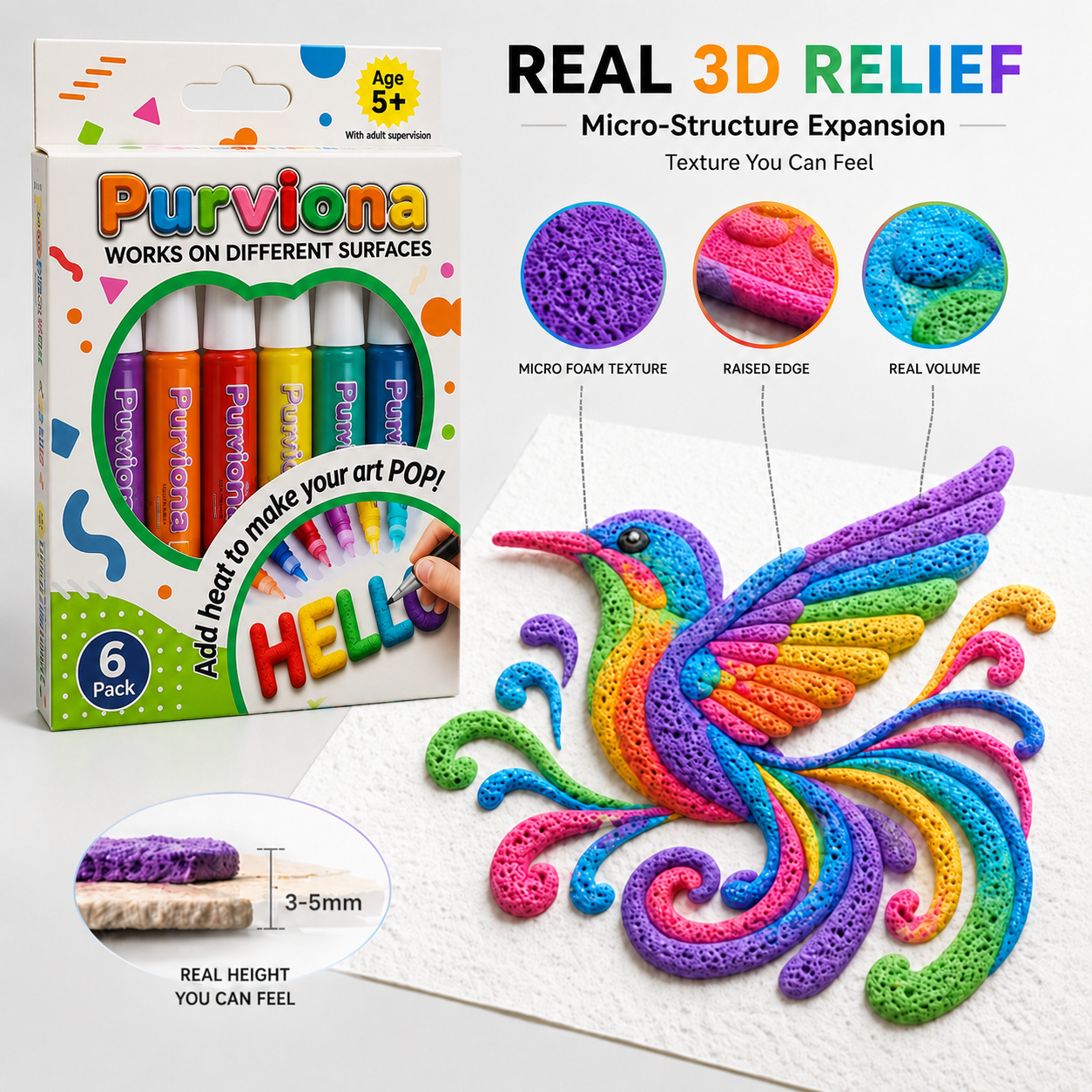 🦄👗Save66% by ordering today丨GEZRIA® 3D Relief Art Pen – Turn Flat Drawings Into Touchable 3D Art🪄