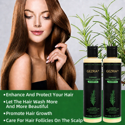 🏆🌿LAST DAY 50% OFF——GEZRIA® Official -Size Rosemary Keratin Scalp Shampoo| Full-size scalp care for thicker-looking, stronger-feeling hair