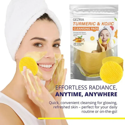 Turmeric & Kojic Acid Cleansing Pads, Gentle Deep Clean Soft Texture Facial Skincare Pads 20pcs🍯