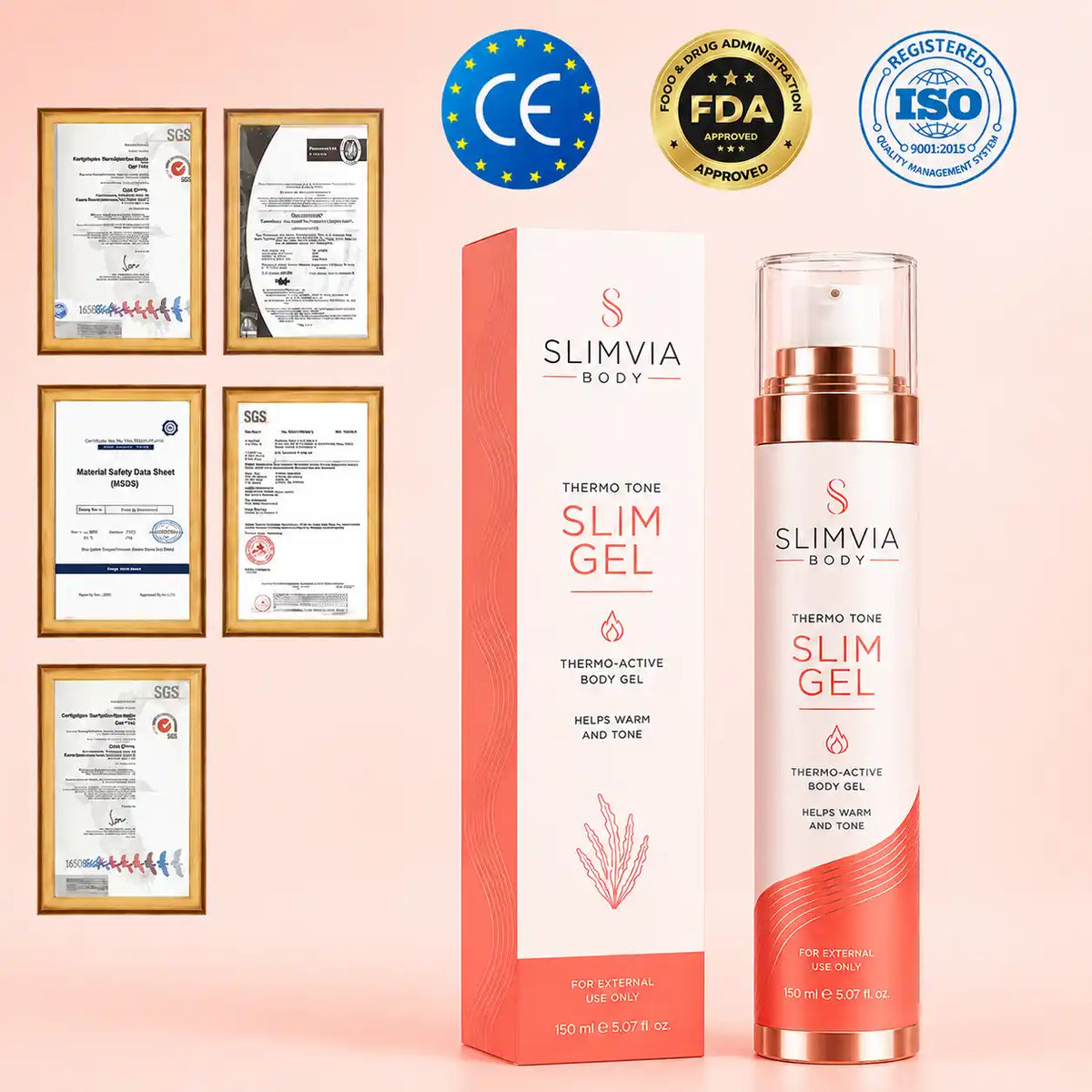 Slimvia Thermo Tone Slim Gel – Warming Body Sculpting Gel for Firming & Toning Skin