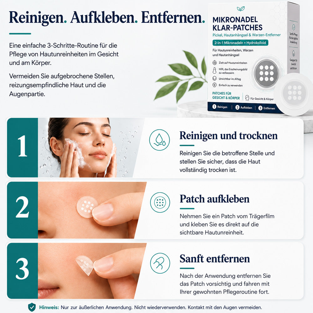 🩵Effektive botanische Mikronadel-Pflaster zur Entfernung von Hautanhängseln