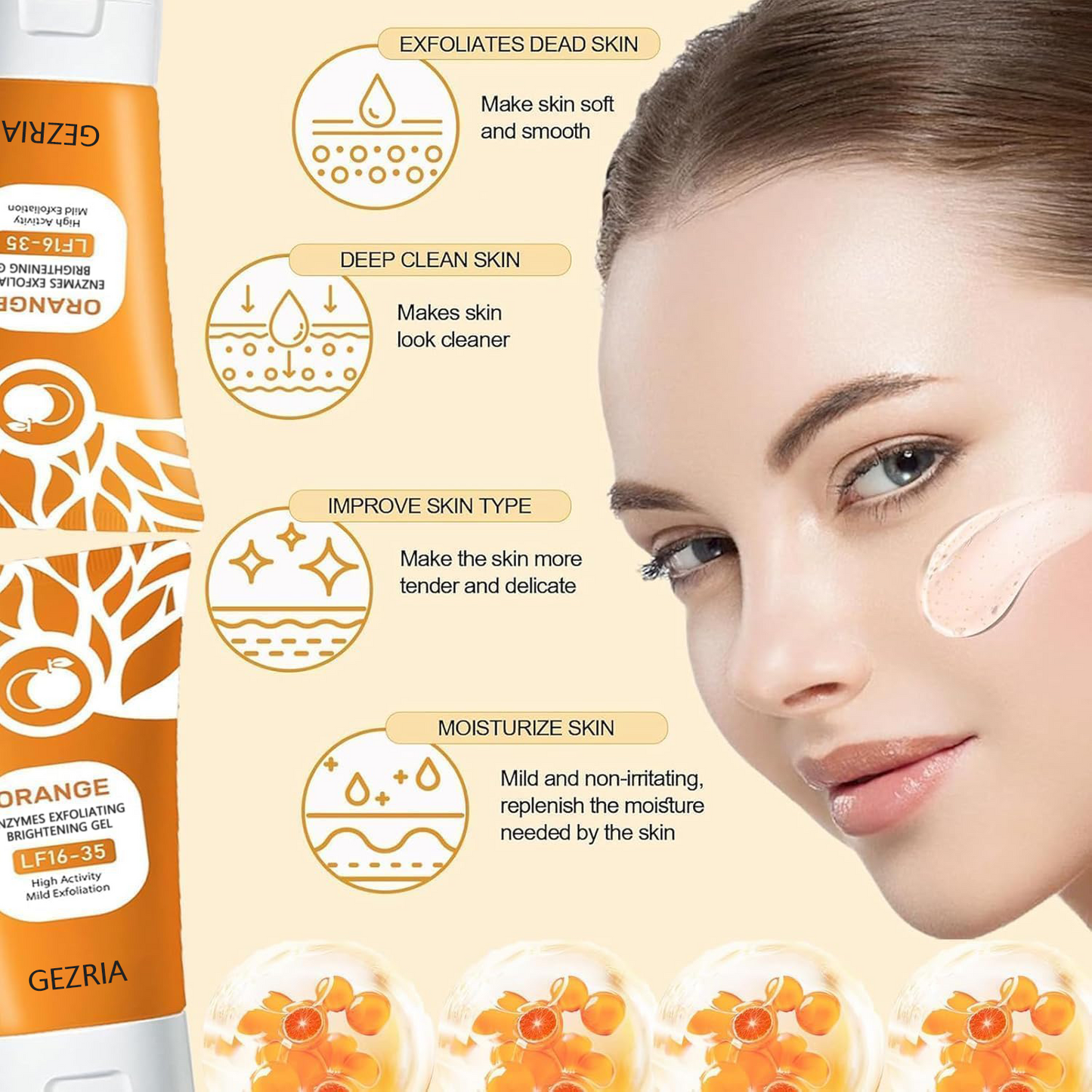 Orange Enzyme Exfoliating Gel Face & Body Deep Cleanse