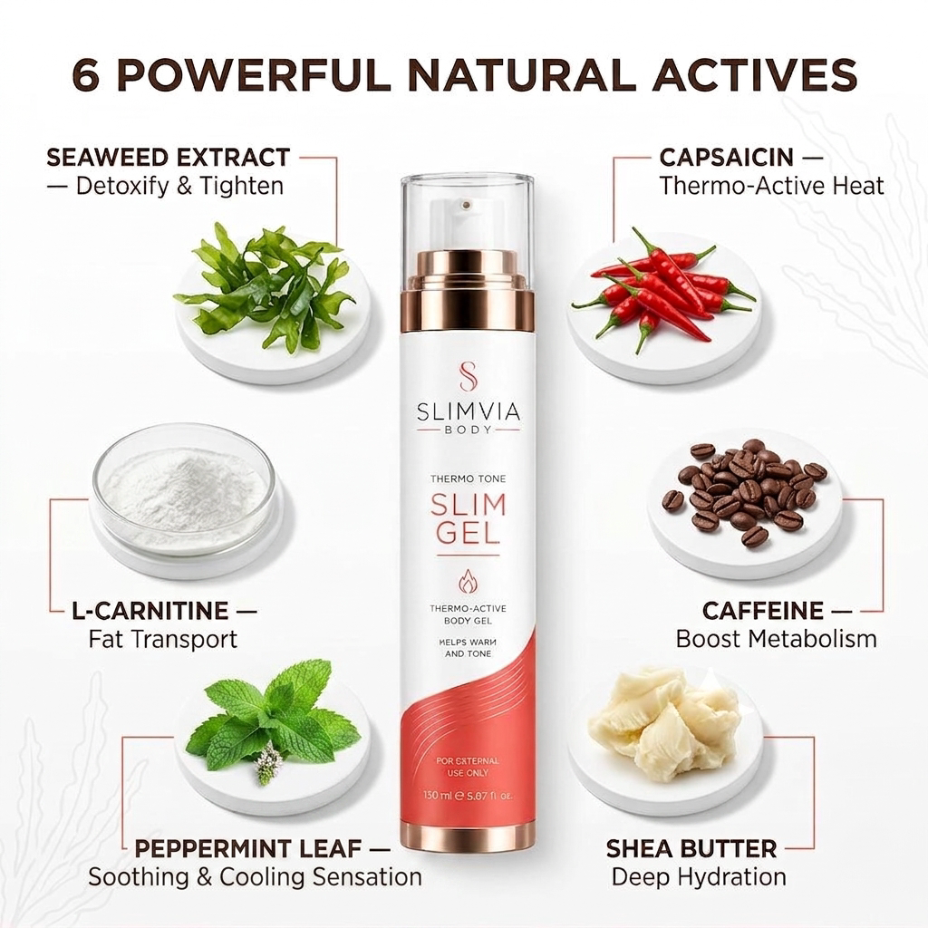 Slimvia Thermo Tone Slim Gel – Warming Body Sculpting Gel for Firming & Toning Skin