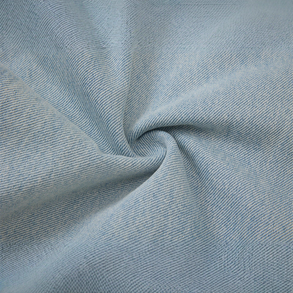 Street Style Men's Straight Leg Jeans with Faded and Catwhisker Wash, Loose Fit, Trendy Casual Denim Pants