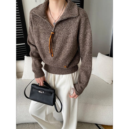 Southern Compass Old Money Intellectual Style Casual Loose Slim Fit Floral Knit Sweater