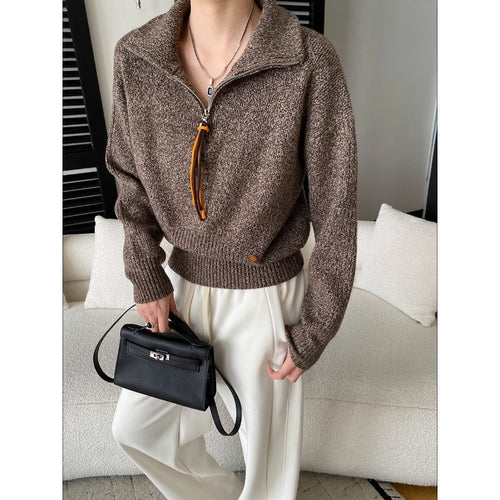 Southern Compass Old Money Intellectual Style Casual Loose Slim Fit Floral Knit Sweater