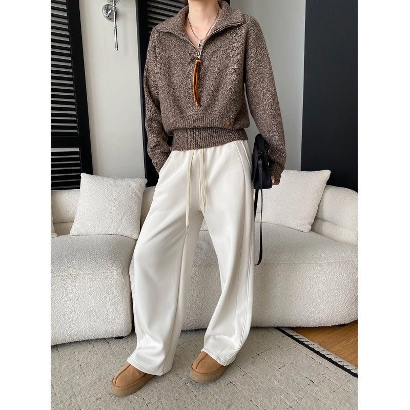 Southern Compass Old Money Intellectual Style Casual Loose Slim Fit Floral Knit Sweater