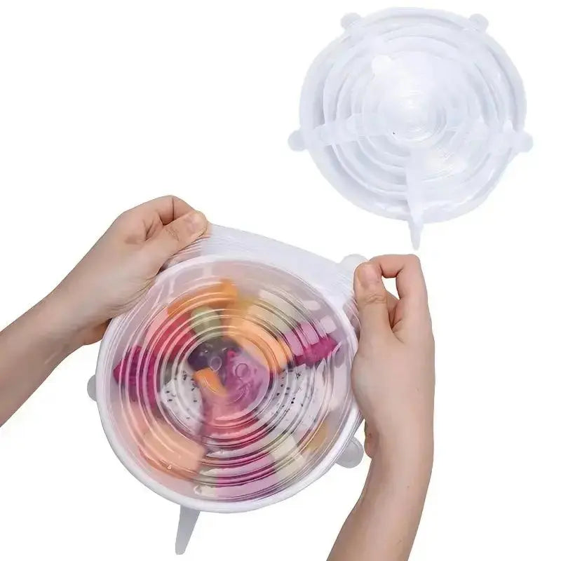 🍲🔥 Reusable Stretchable Silicone Bowl Lid, 6pcs Stretch Leak Proof Lids for, Round Bowl Cover, Food Cover, Kitchen Gadgets, Meal Prep Containers Lid