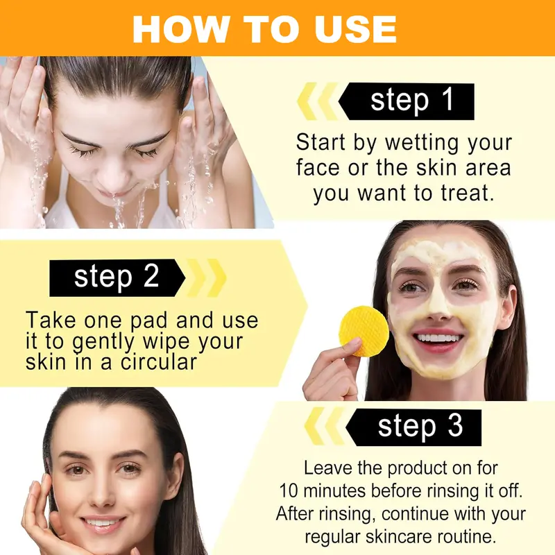 Turmeric & Kojic Acid Cleansing Pads, Gentle Deep Clean Soft Texture Facial Skincare Pads 20pcs🍯