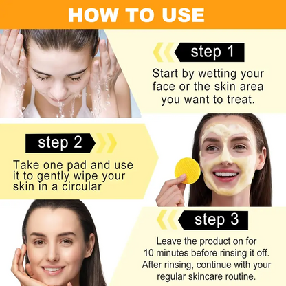 Turmeric & Kojic Acid Cleansing Pads, Gentle Deep Clean Soft Texture Facial Skincare Pads 20pcs🍯